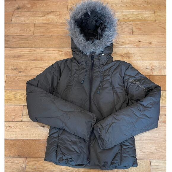 Salomon‎ Womens Down Filled Puffer Faux Fur Hood Winter Jacket Coat Size  Small